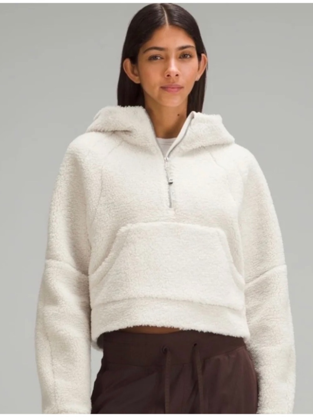 Lululemon 3/4 zip Sherpa Scuba hooded sweatshirt size M/L